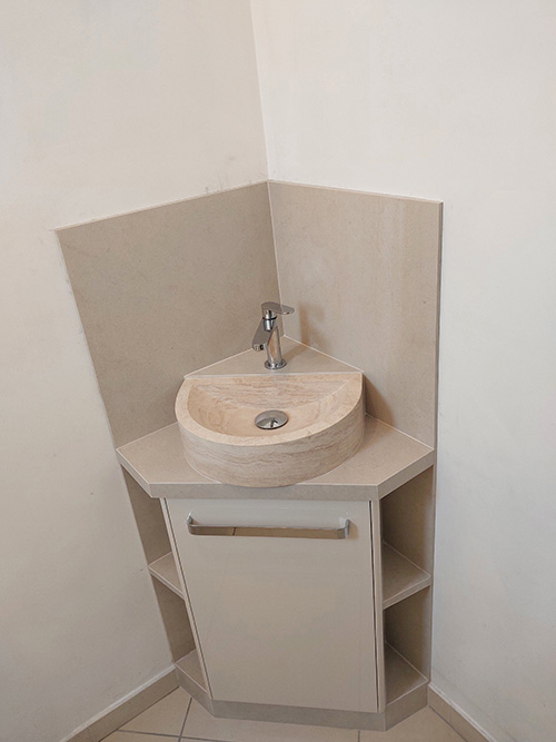 Carrelage d'art, vasque sur-mesure
